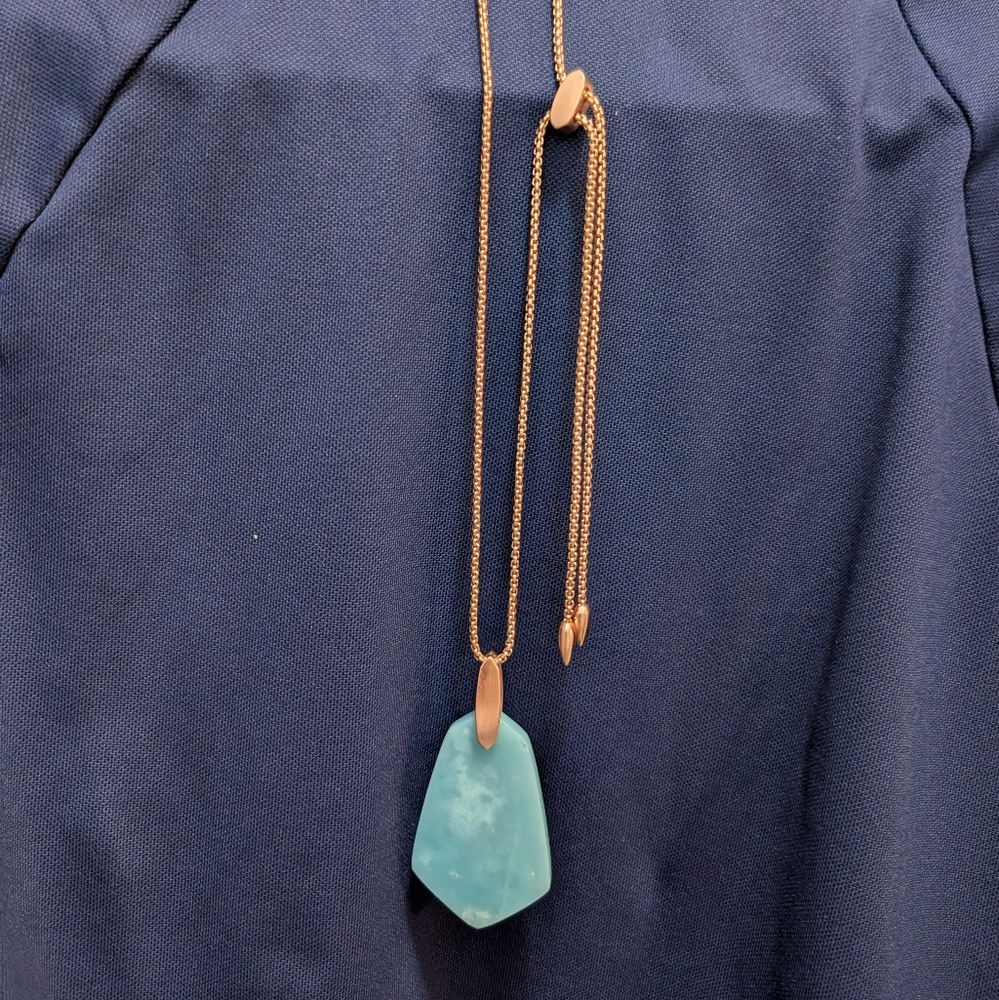 Elegant Gold and Turquoise Pendant Necklace Kendra Scott